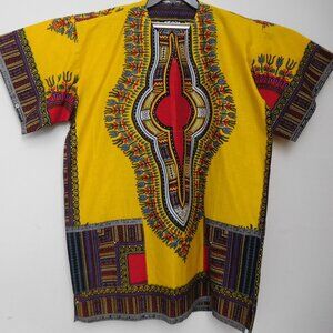 Beautiful Ethic African Wax Block Print Top with Pockets
